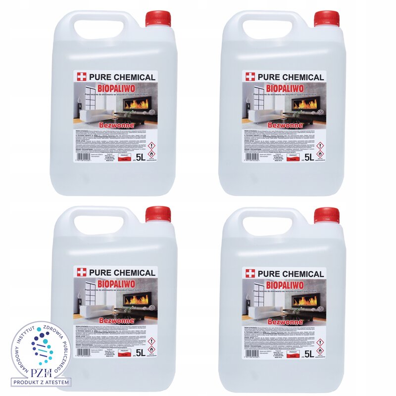 BIOPALIWO DO KOMINKA BIO PALIWO BIO ETANOL BEZ SADZY DYMU ATEST 20l (4x5l)