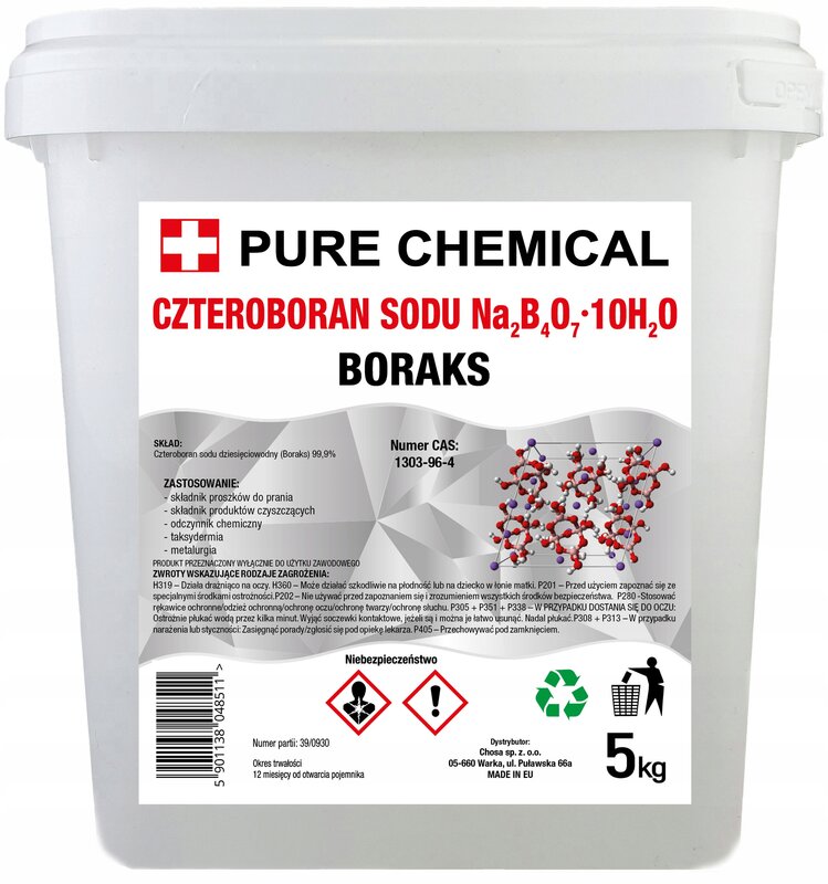 BORAKS CZYSTY BORAX CZTEROBORAN SODU czda 5kg
