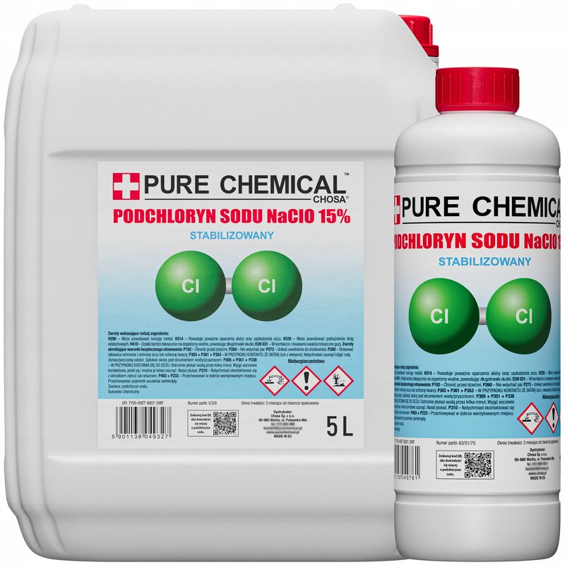 PODCHLORYN SODU 15% CHLOR W PŁYNIE 5L + 1L