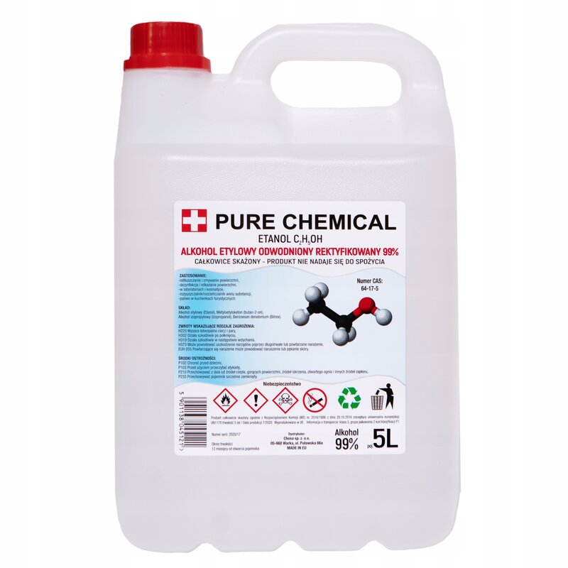 Alkohol etylowy ETANOL spirytus do DEZYNFEKCJI ODTŁUSZCZACZ 99%