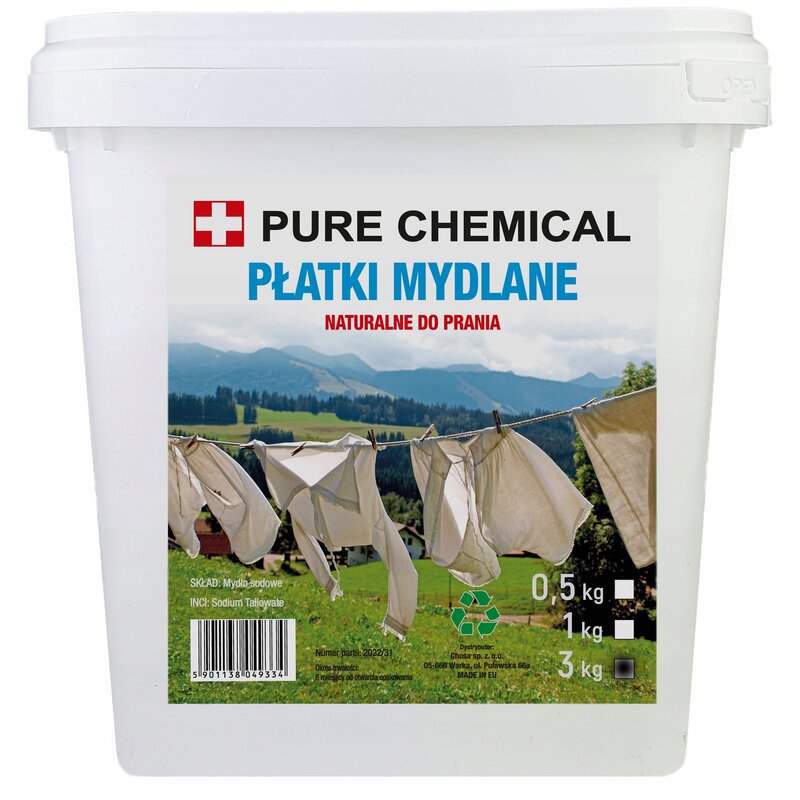 PŁATKI MYDLANE DO PRANIA MYDŁO W PROSZKU NATURALNE 3kg