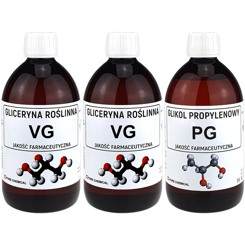 GLICERYNA ROŚLINNA GLIKOL PROPYLENOWY ZESTAW GLIKOL I GLICERYNA 1,5l