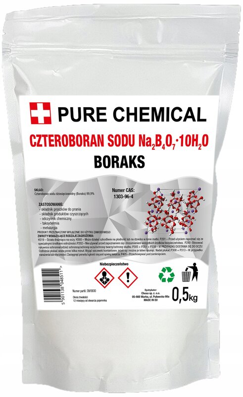 BORAKS CZYSTY BORAX CZTEROBORAN SODU czda 0,5kg