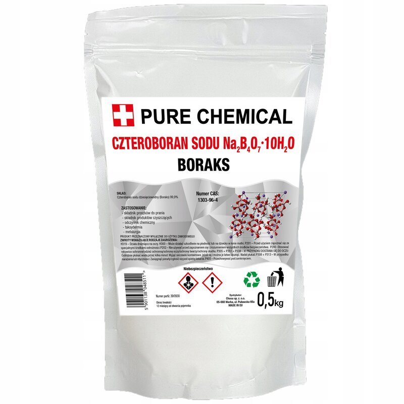 BORAKS CZYSTY BORAX CZTEROBORAN SODU czda 0,5kg