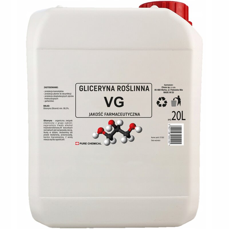 GLICERYNA ROŚLINNA VG FARMECEUTYCZNA 20L ~25kg