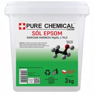 SÓL EPSOM CZYSTY SIARCZAN MAGNEZU SÓL EPSON BEZ DODATKÓW NATURALNA 3kg