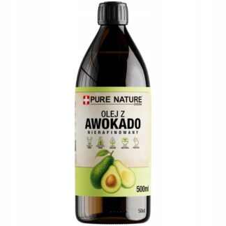 OLEJ Z AWOKADO NIERAFINOWANY ZIMNOTŁOCZONY NATURALNY 0,5l 500ml