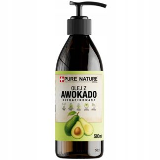 OLEJ Z AWOKADO NIERAFINOWANY ZIMNOTŁOCZONY NATURALNY + DOZOWNIK 0,5l 500ml