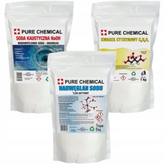 NADWĘGLAN SODU 1kg KWASEK CYTRYNOWY 1kg SODA KAUSTYCZNA 1kg