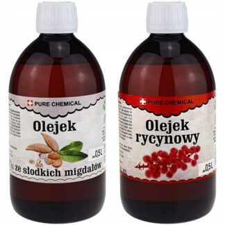 OLEJ MIGDAŁOWY ZE SŁODKICH MIGDAŁÓW 0,5l + OLEJEK RYCYNOWY NIERAFINOWY 0,5l
