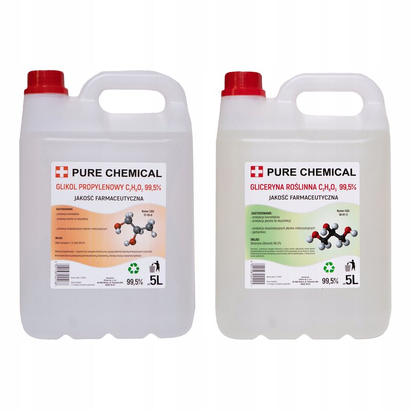 Glikol propylenowy 5l + Gliceryna roślina 5l ~12kg