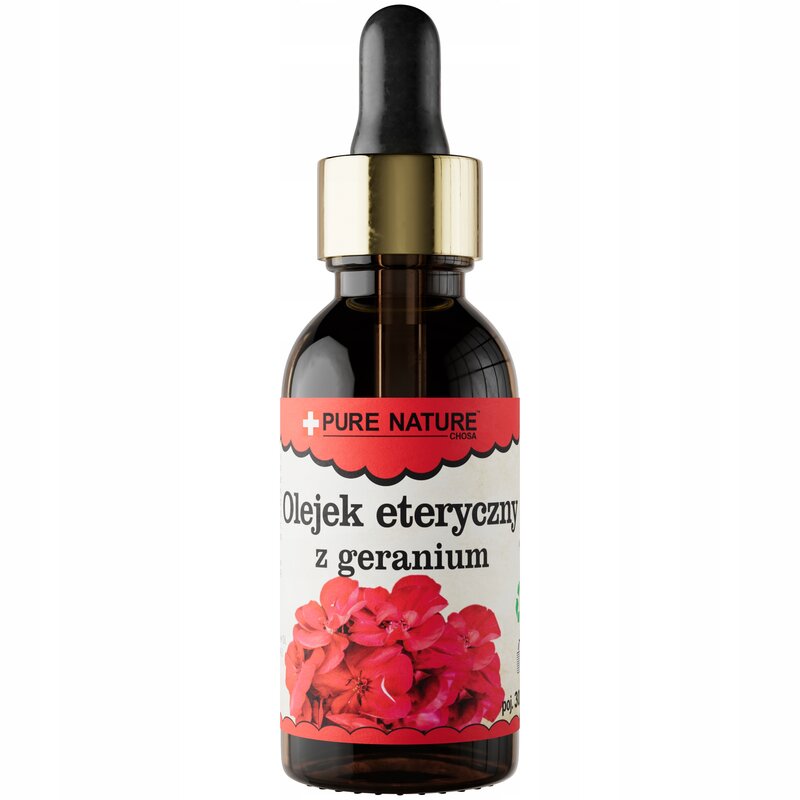 OLEJEK GERANIUM NATURALNY OLEJEK ETERYCZNY Z GERANIUM BEZ DODATKÓW 30ml