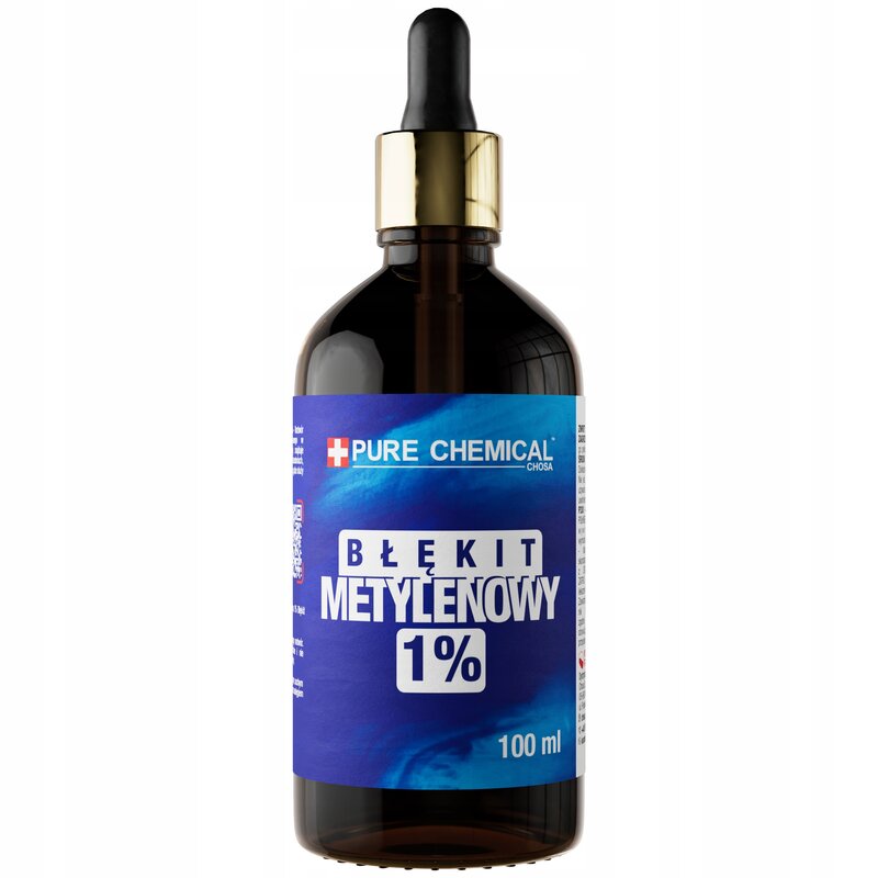 BŁĘKIT METYLENOWY 1% CZYSTY ROZTWÓR BEZ ZANIECZYSZCZEŃ SKUTECZNY 100ml