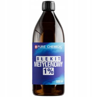 BŁĘKIT METYLENOWY 1% CZYSTY ROZTWÓR BEZ ZANIECZYSZCZEŃ SKUTECZNY 500ml 0,5l