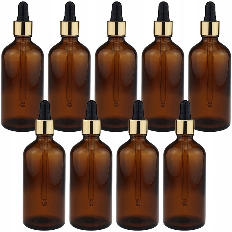 BUTELKA SZKLANA Z PIPETĄ PIETKĄ ZAKRAPLACZEM POJEMNIK 9x 100ml