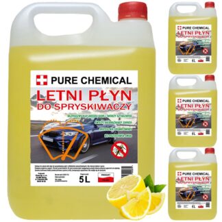 LETNI PŁYN DO SPRYSKIWACZY 20L CYTRYNOWY BEZ SMUG ZACIEKÓW I OWADÓW 4x 5L
