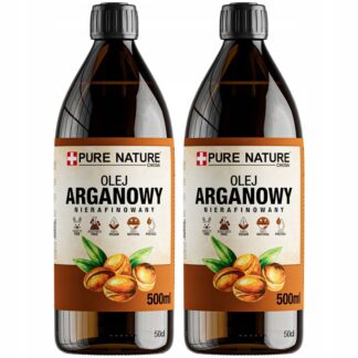 OLEJ ARGANOWY DO WŁOSÓW I CIAŁA MAROKO NIERAFINOWANY ZIMNOTŁOCZONY 2x 500ml