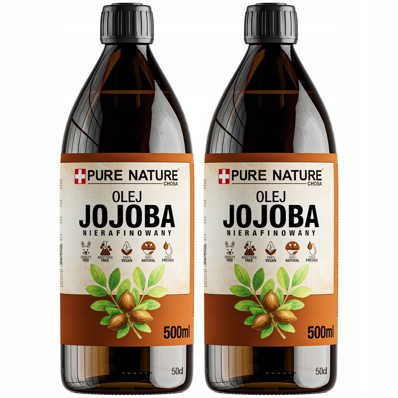 OLEJ JOJOBA NATURALNY TŁOCZONY NA ZIMNO NIERAFINOWANY 2x 0,5l