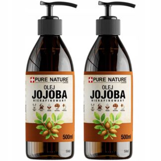 OLEJ JOJOBA NATURALNY TŁOCZONY NA ZIMNO NIERAFINOWANY + DOZOWNIK 2x 500ml