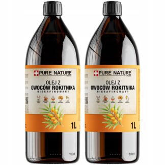 OLEJ Z OWOCÓW ROKITNIKA ROKITNIKOWY TŁOCZONY NA ZIMNO NIERAFINOWANY 2x 1l