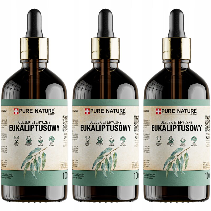 OLEJEK EUKALIPTUSOWY NATURALNY OLEJEK ETERYCZNY EUKALIPTUS 3x 100ml