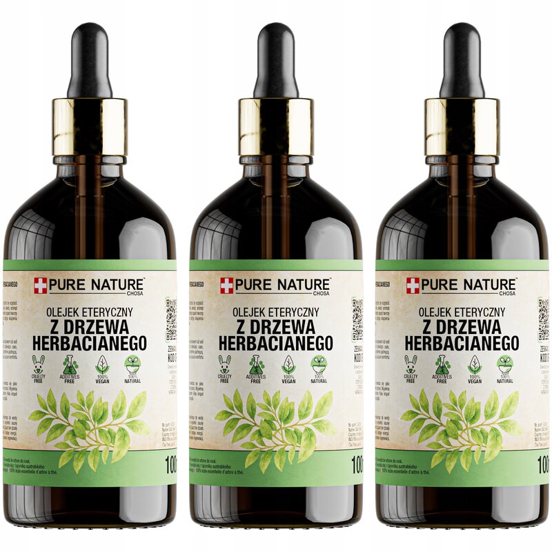 OLEJEK Z DRZEWA HERBACIANEGO ETERYCZNY HERBACIANY NATURALNY 3x 100ml