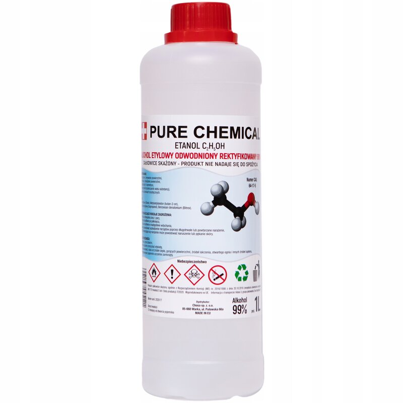 Alkohol etylowy ETANOL spirytus do DEZYNFEKCJI ODTŁUSZCZACZ 99%
