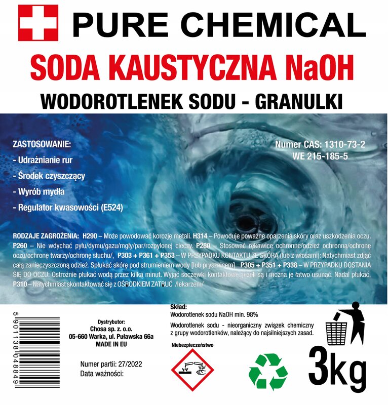 SODA KAUSTYCZNA DO RUR SYFONU WODOROTLENEK SODU - obrazek 2