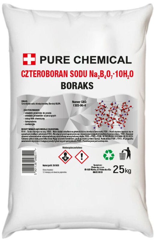BORAKS CZYSTY BORAX CZTEROBORAN SODU czda 25kg - obrazek 2