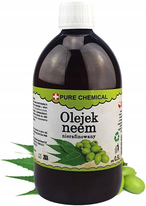 OLEJEK NEEM NIERAFINOWANY NATURALNY TŁOCZONY NA ZIMNO 500ml 0,5l - obrazek 2