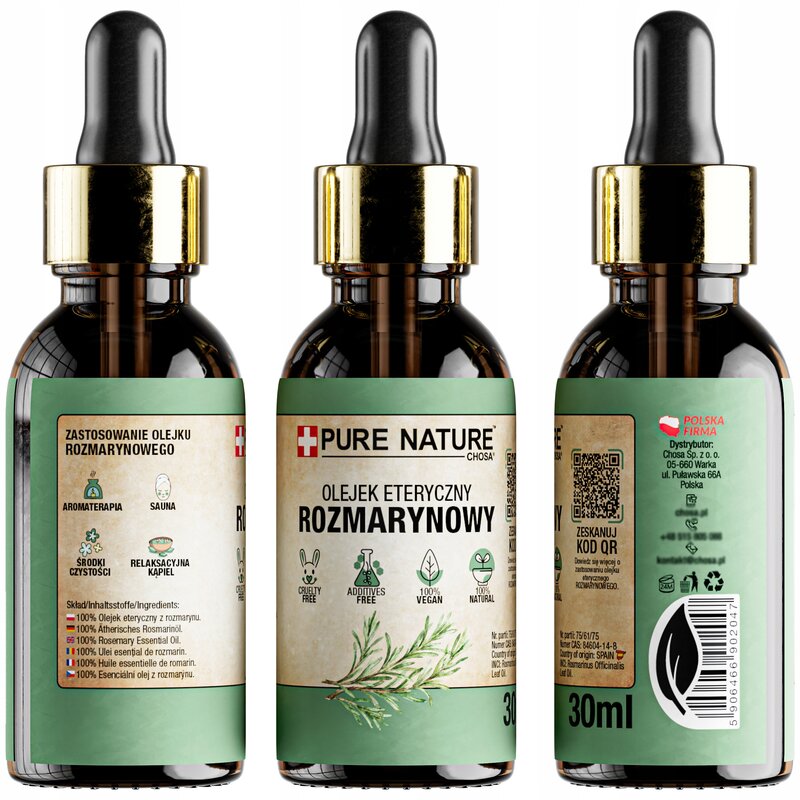 OLEJEK ROZMARYNOWY ETERYCZNY OLEJEK Z ROZMARYNU NATURALNY 30ml - obrazek 2