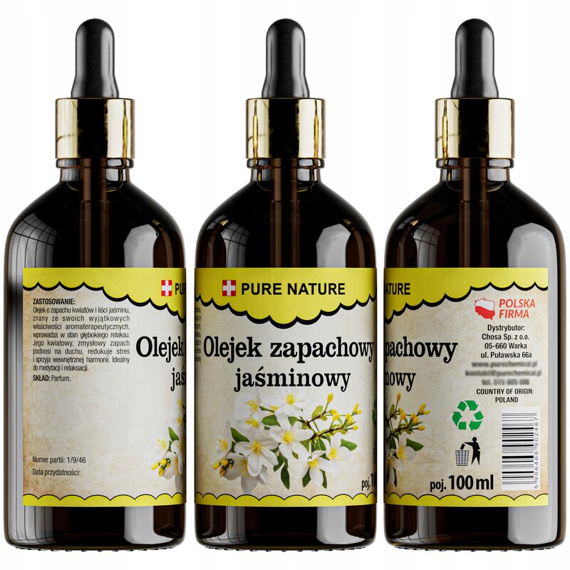 OLEJEK JAŚMINOWY DO ŚWIEC DYFUZORA 100% CZYSTY BARDZO INTENSYWNY 100ml - obrazek 2