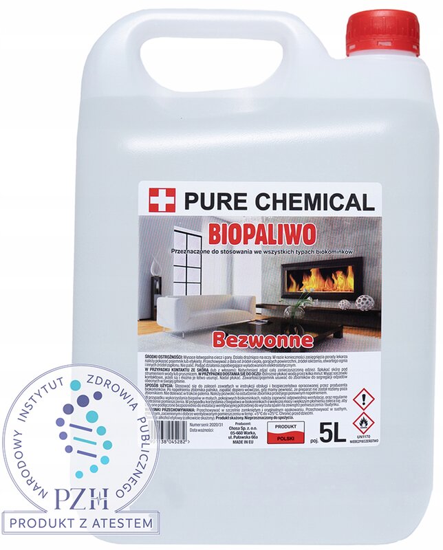 Biopaliwo do biokominka ATEST PZH bioetanol 5l - obrazek 2