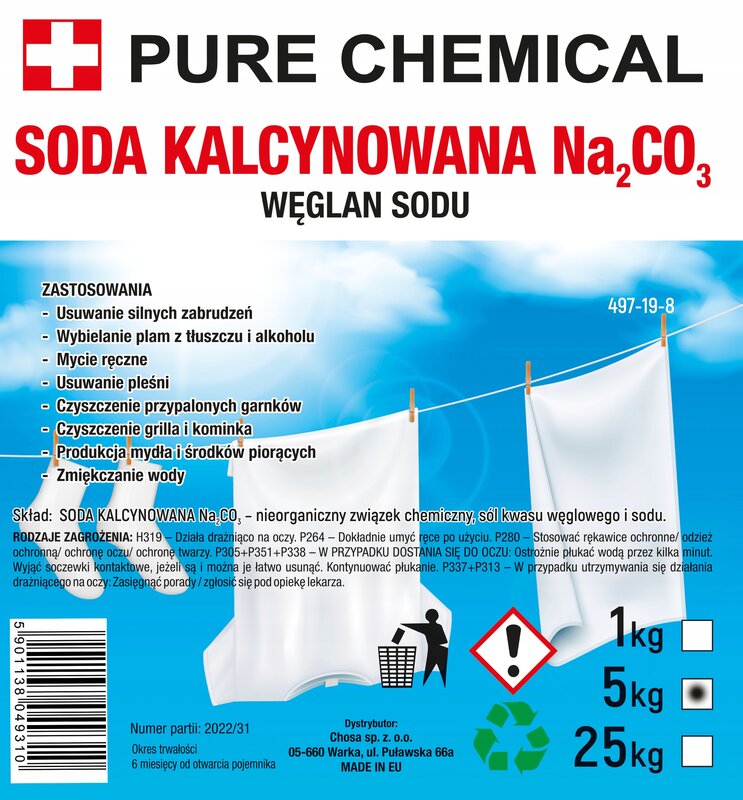 SODA KALCYNOWANA DO PRANIA WĘGLAN SODU 1kg - obrazek 3
