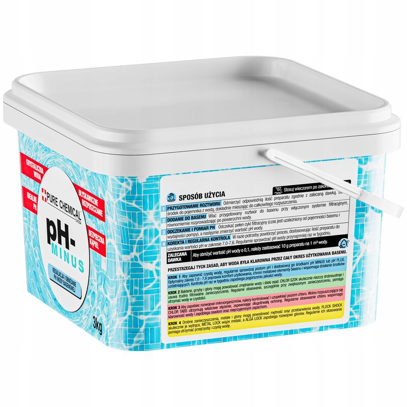 PH MINUS DO BASENU REGULATOR PH WODY W BASENIE OBNIŻA PH 3kg - obrazek 3