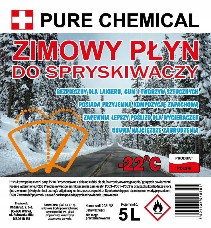 ZIMOWY PŁYN DO SPRYSKIWACZY 20L BEZ SMUG DO -22 ZAPACHOWY DLA KAŻDEGO 4x 5L - obrazek 3