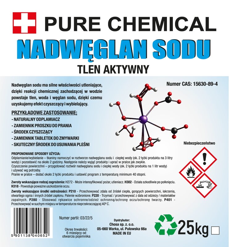 NADWĘGLAN SODU AKTYWNY TLEN PRANIE CZYSZCZENI 25kg - obrazek 2