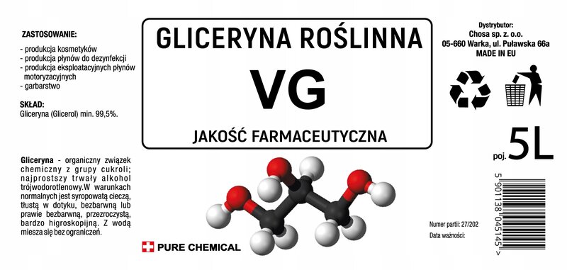 GLICERYNA ROŚLINNA + GLIKOL PROPYLENOWY zestaw 10l - obrazek 4