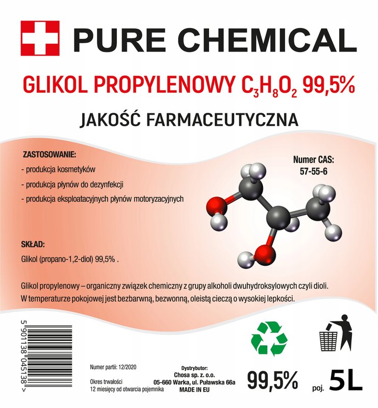 Glikol propylenowy 5l + Gliceryna roślina 5l ~12kg - obrazek 4