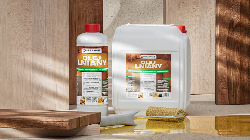 OLEJ LNIANY DO DREWNA NATURALNY OLEJ DO IMPREGNACJI I PIĘLĘGNACJI DREWNA 5L - obrazek 2