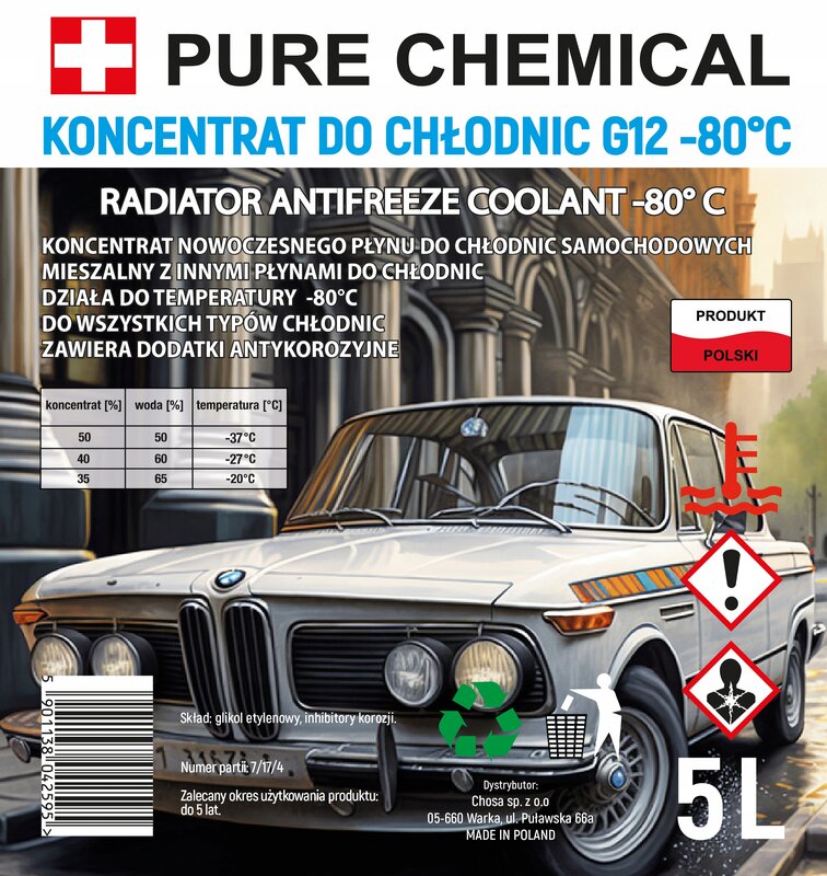 KONCENTRAT PŁYNU CHŁODNICZEGO G12 -80°C 5L - obrazek 3
