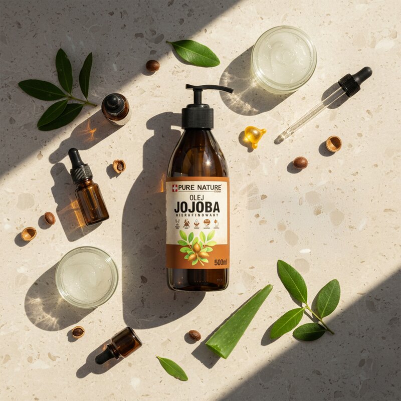 OLEJ JOJOBA NATURALNY TŁOCZONY NA ZIMNO NIERAFINOWANY + DOZOWNIK 500ml - obrazek 5