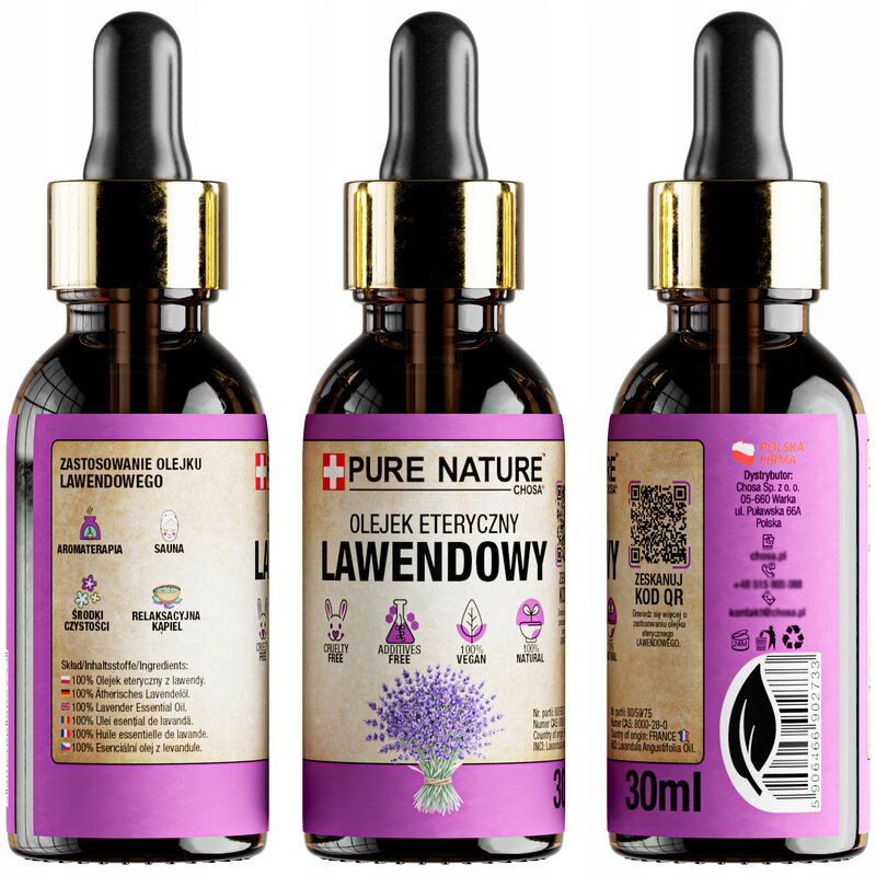 OLEJEK LAWENDOWY NATURALNY OLEJEK ETERYCZNY Z LAWENDY BEZ DODATKÓW 3x 30ml - obrazek 3